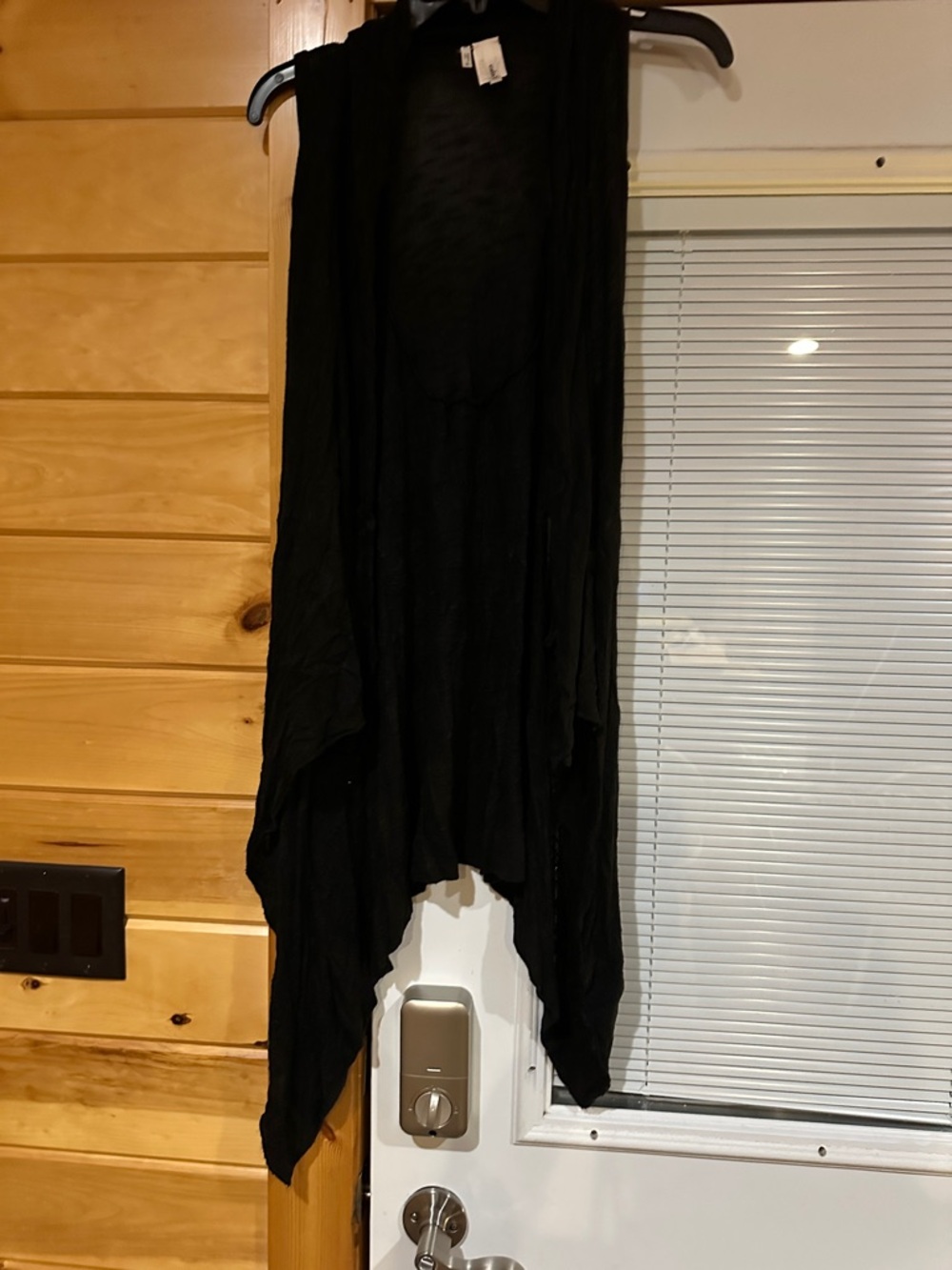 Studio Y Black Draped Waterfall Cardigan